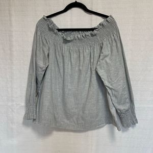 Ann Taylor Gray Off-Shoulder Blouse
